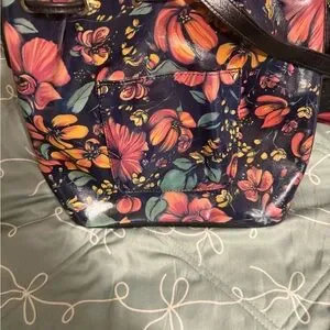 Patricia Nash Black Floral Backpack Patricia Nash Seluci Heritage Collection Black Leather  main image 3